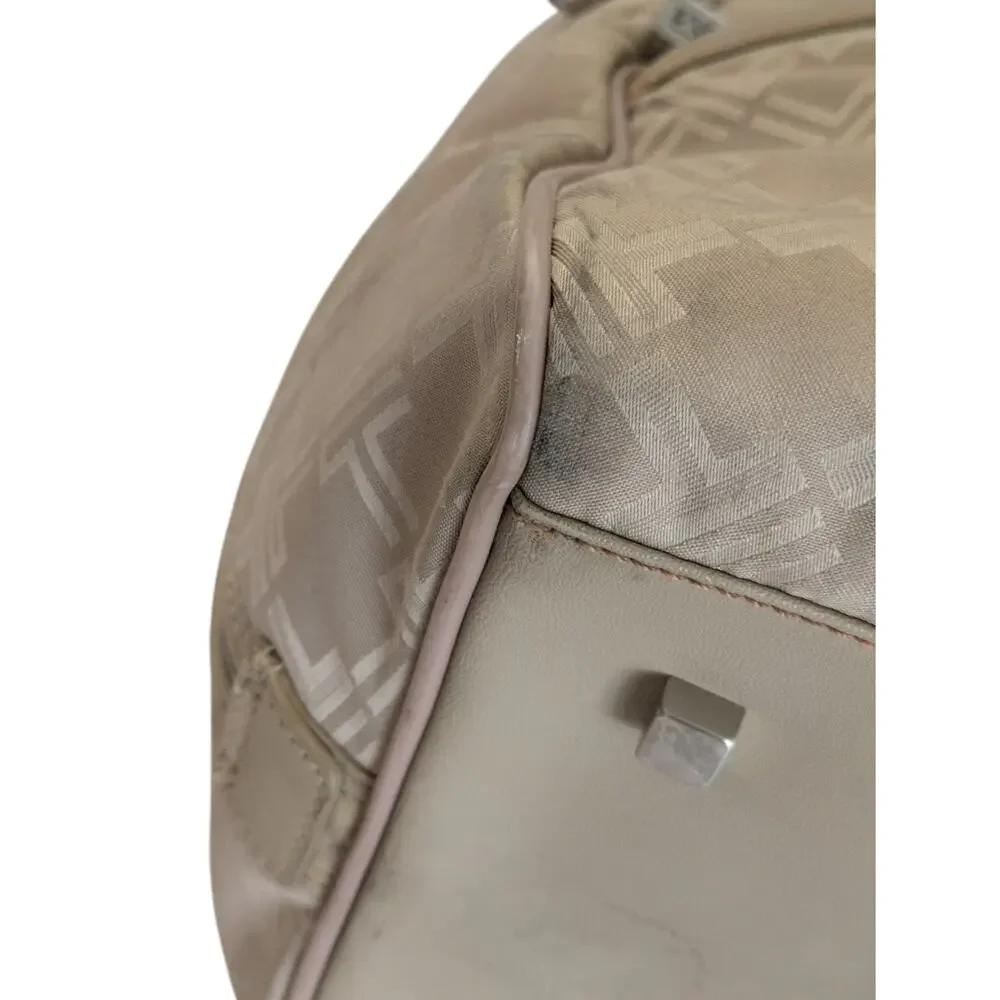 TUMI Signature Collection Logo Nylon Weekender Carry On Duffle Travel Bag Beige